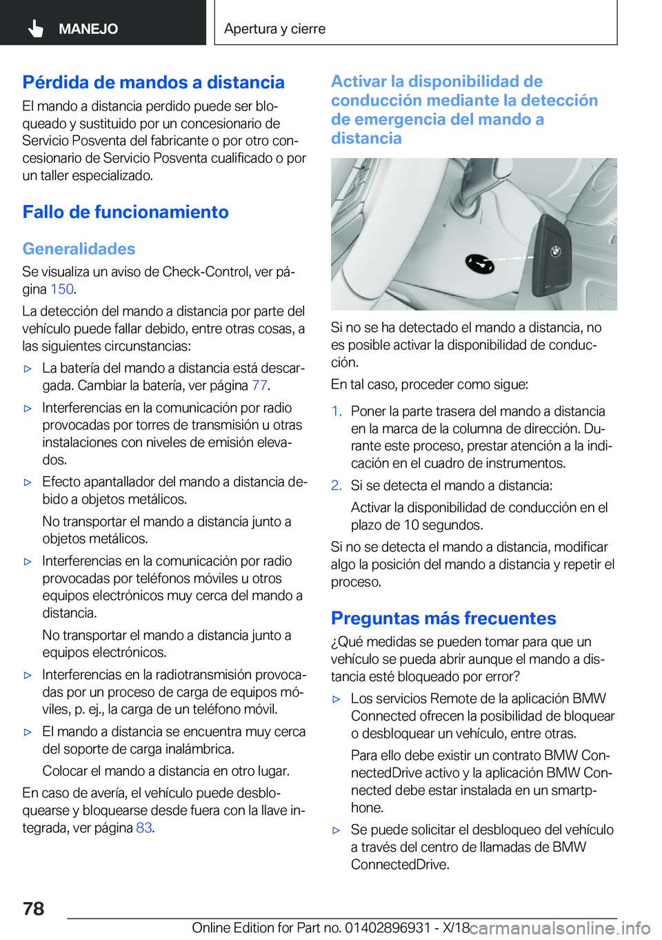 BMW 3 SERIES 2019  Manuales de Empleo (in Spanish) �P�
