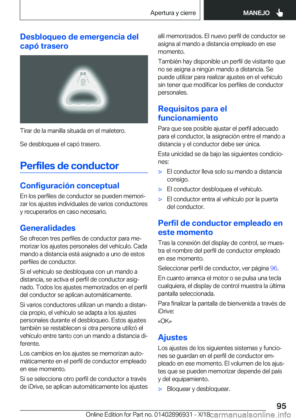 BMW 3 SERIES 2019  Manuales de Empleo (in Spanish) �D�e�s�b�l�o�q�u�e�o��d�e��e�m�e�r�g�e�n�c�i�a��d�e�l
�c�a�p�