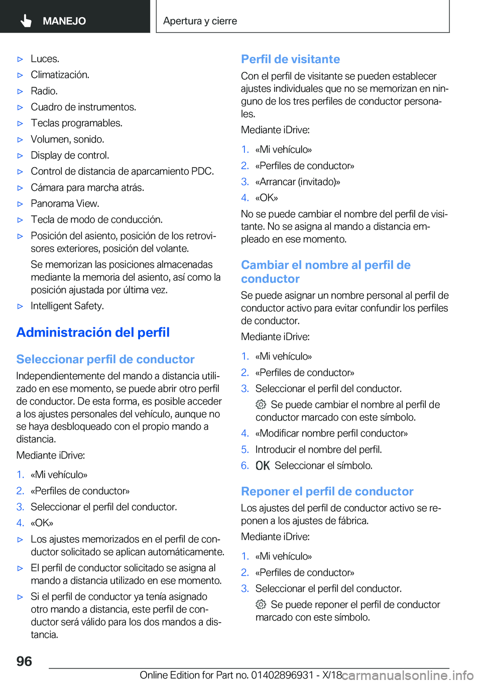 BMW 3 SERIES 2019  Manuales de Empleo (in Spanish) x�L�u�c�e�s�.x�C�l�i�m�a�t�i�z�a�c�i�
