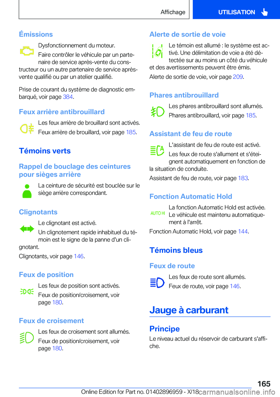 BMW 3 SERIES 2019  Notices Demploi (in French) �