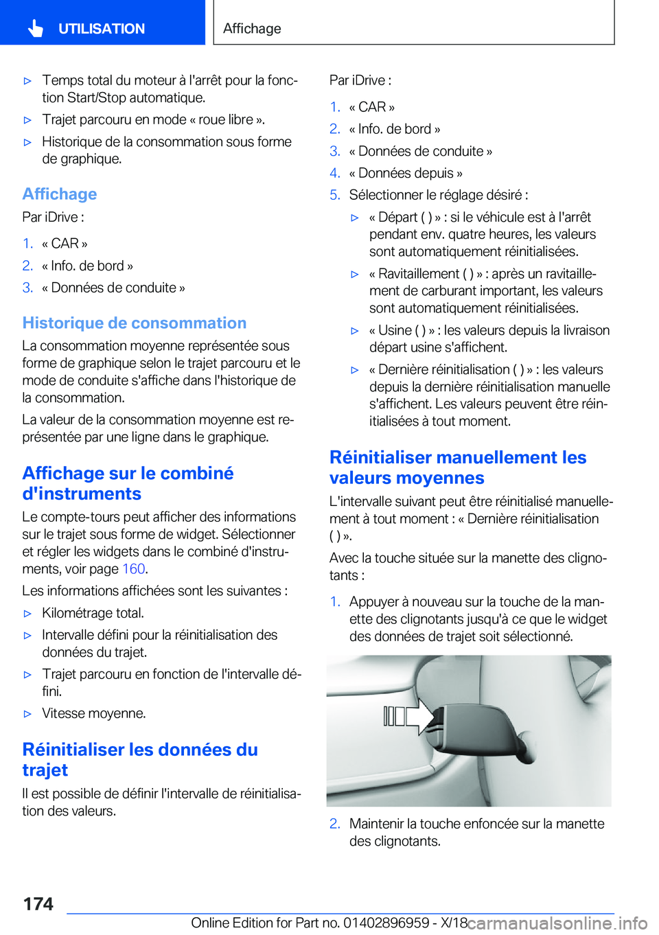 BMW 3 SERIES 2019  Notices Demploi (in French) 'x�T�e�m�p�s��t�o�t�a�l��d�u��m�o�t�e�u�r��