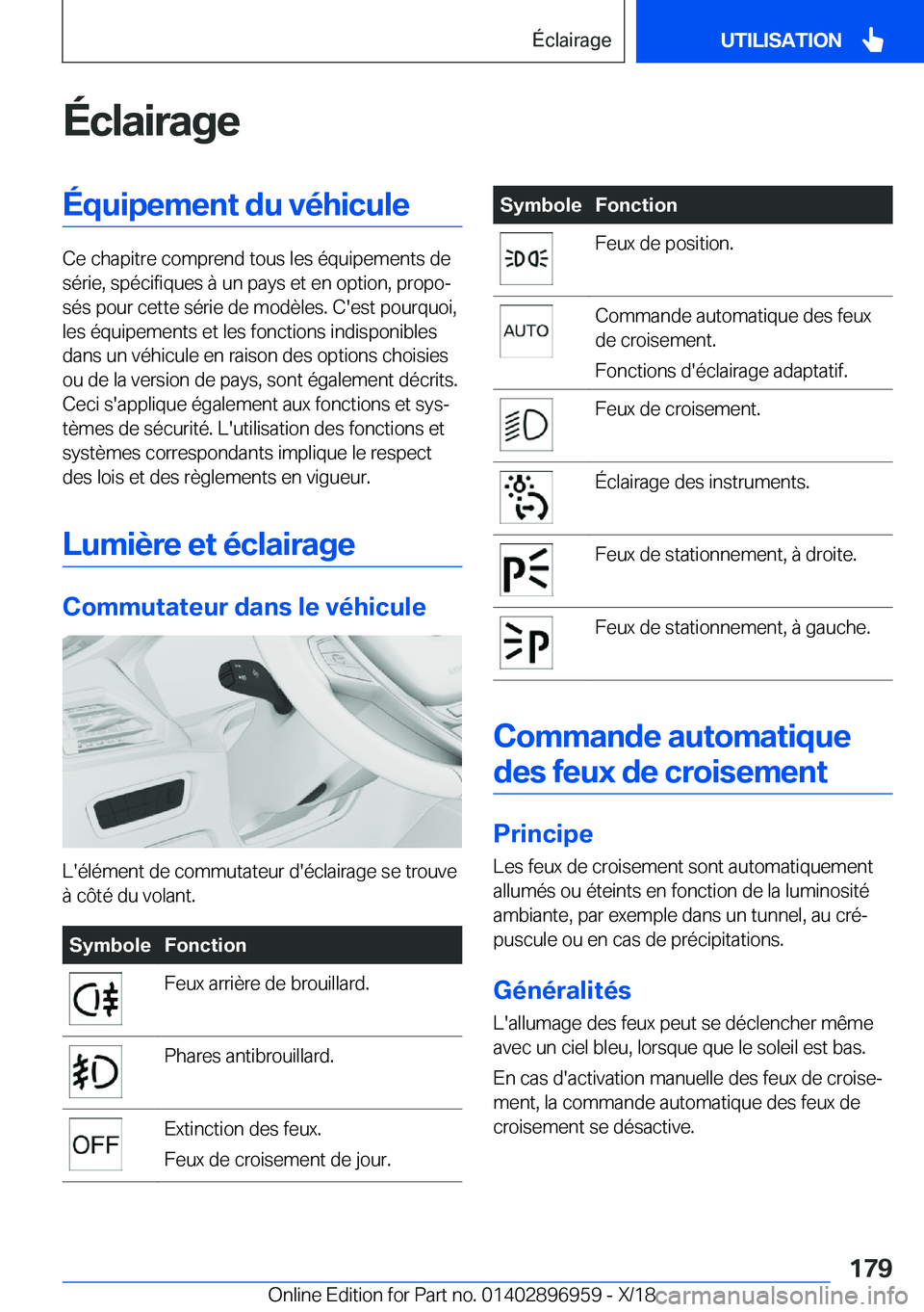 BMW 3 SERIES 2019  Notices Demploi (in French) �