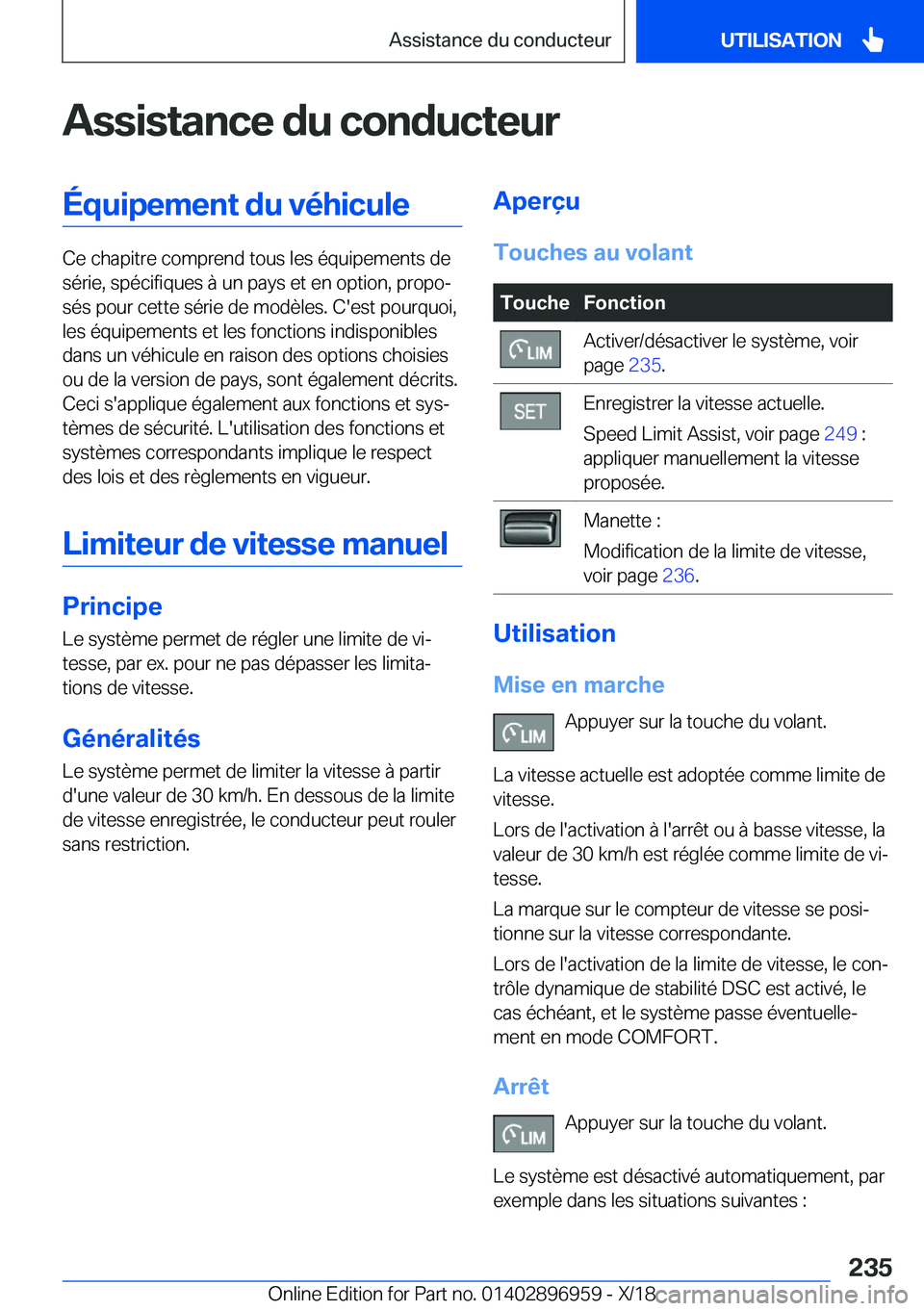 BMW 3 SERIES 2019  Notices Demploi (in French) �A�s�s�i�s�t�a�n�c�e��d�u��c�o�n�d�u�c�t�e�u�r�