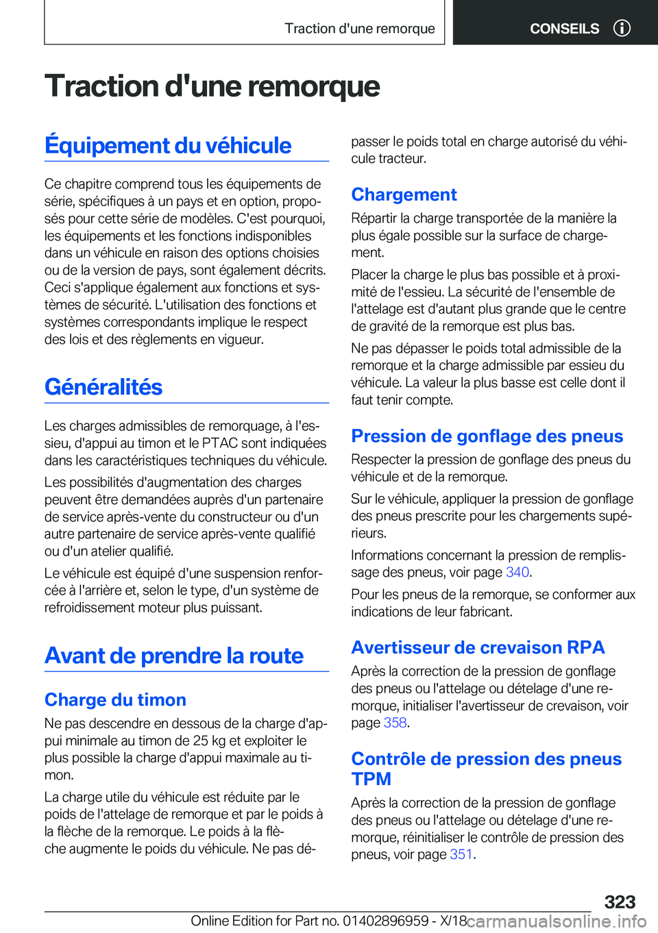BMW 3 SERIES 2019  Notices Demploi (in French) �T�r�a�c�t�i�o�n��d�'�u�n�e��r�e�m�o�r�q�u�e�