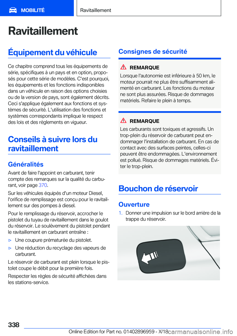 BMW 3 SERIES 2019  Notices Demploi (in French) �R�a�v�i�t�a�i�l�l�e�m�e�n�t�