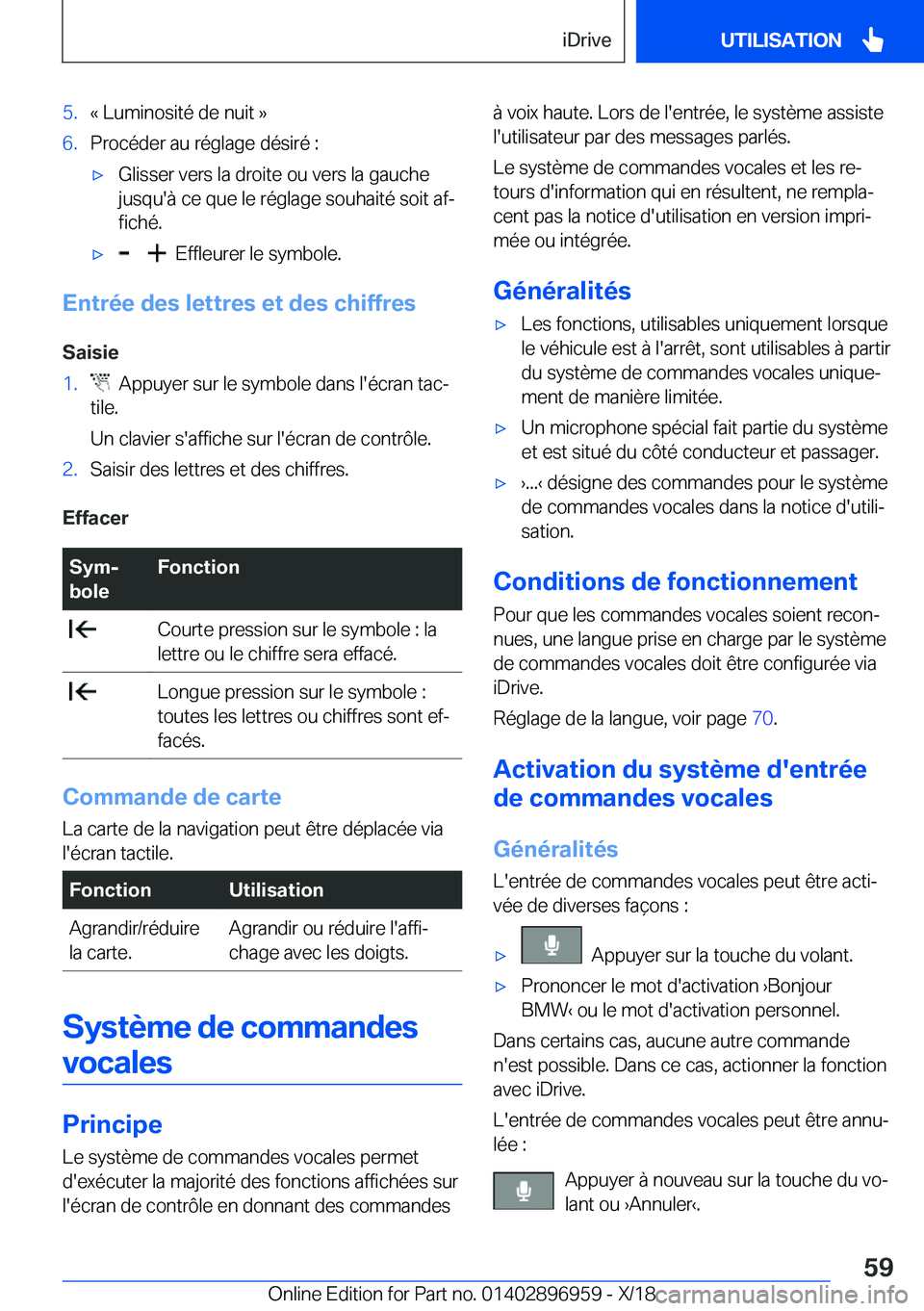 BMW 3 SERIES 2019  Notices Demploi (in French) �5�.�k��L�u�m�i�n�o�s�i�t�é��d�e��n�u�i�t��{�6�.�P�r�o�c�é�d�e�r��a�u��r�é�g�l�a�g�e��d�é�s�i�r�é��:'x�G�l�i�s�s�e�r��v�e�r�s��l�a��d�r�o�i�t�e��o�u��v�e�r�s��l�a��g�a�u�c�h�e
