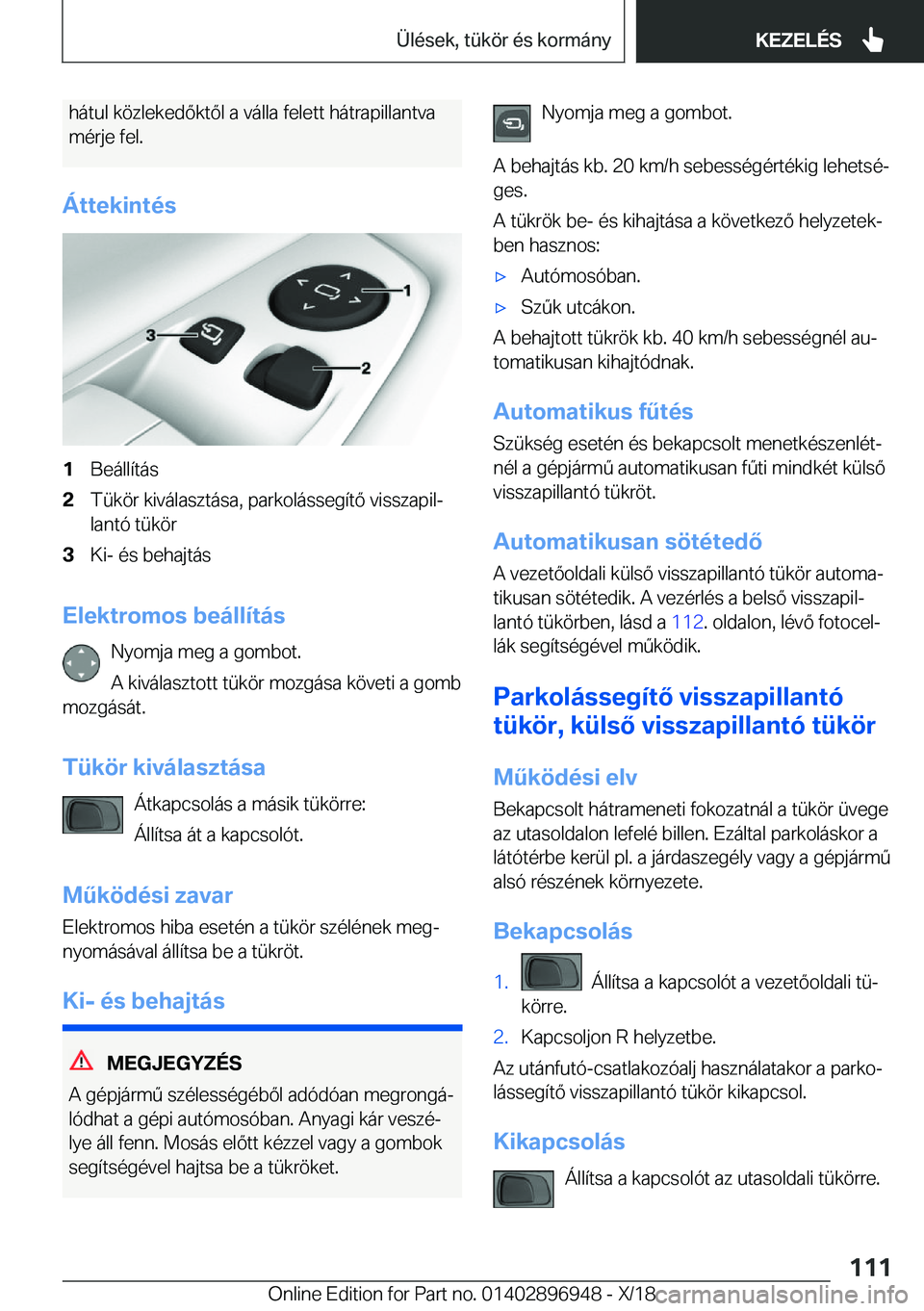 BMW 3 SERIES 2019  Kezelési útmutató (in Hungarian) �h�