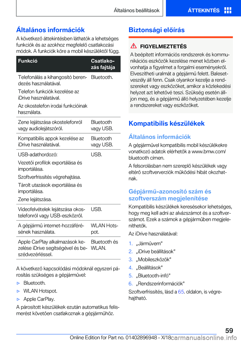 BMW 3 SERIES 2019  Kezelési útmutató (in Hungarian) �