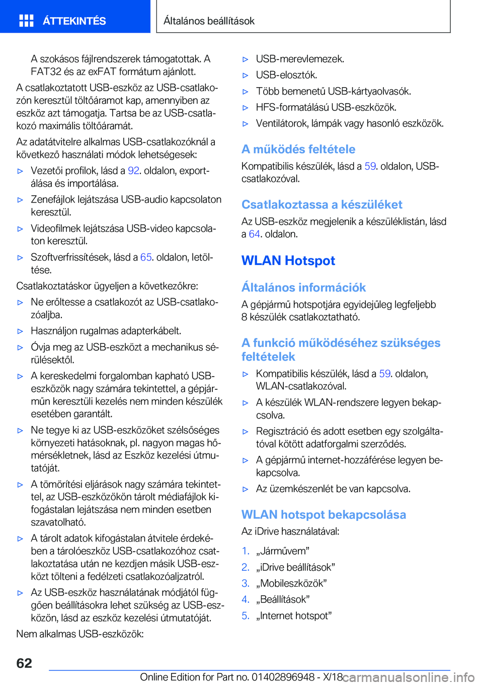 BMW 3 SERIES 2019  Kezelési útmutató (in Hungarian) �A��s�z�o�k�