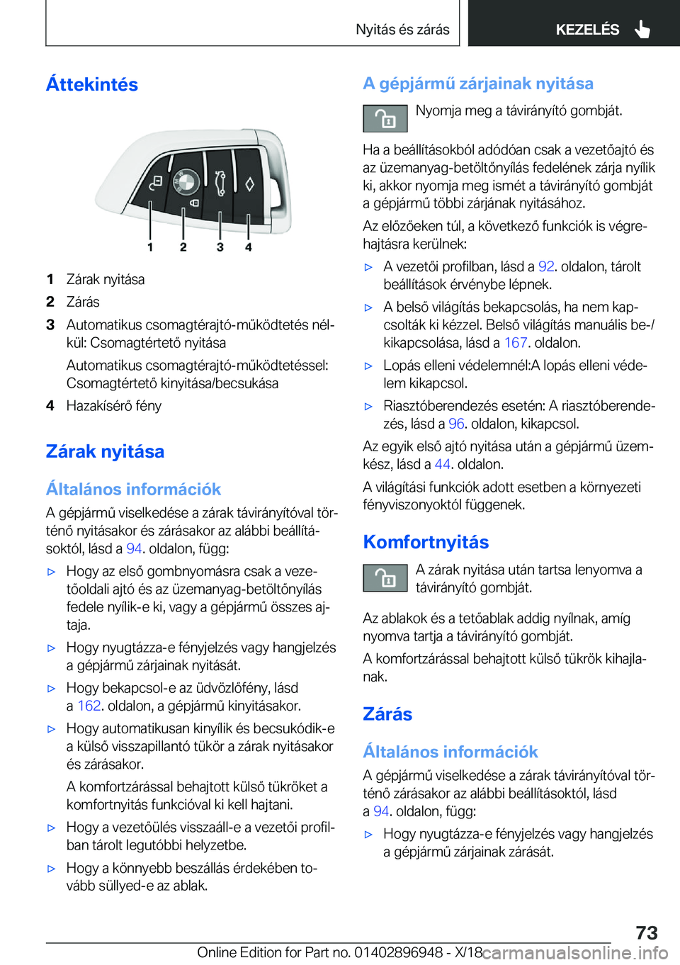 BMW 3 SERIES 2019  Kezelési útmutató (in Hungarian) �