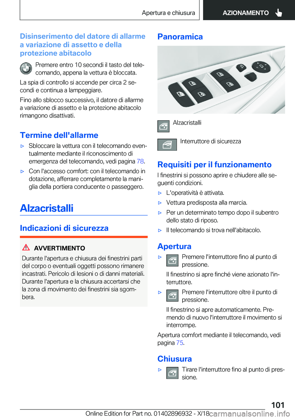 BMW 3 SERIES 2019  Libretti Di Uso E manutenzione (in Italian) �D�i�s�i�n�s�e�r�i�m�e�n�t�o��d�e�l��d�a�t�o�r�e��d�i��a�l�l�a�r�m�e
�a��v�a�r�i�a�z�i�o�n�e��d�i��a�s�s�e�t�t�o��e��d�e�l�l�a
�p�r�o�t�e�z�i�o�n�e��a�b�i�t�a�c�o�l�o
�P�r�e�m�e�r�e��e�n�t�