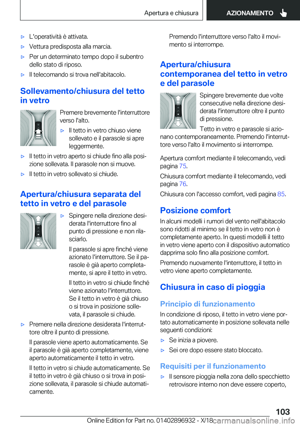 BMW 3 SERIES 2019  Libretti Di Uso E manutenzione (in Italian) 'x�L�'�o�p�e�r�a�t�i�v�i�t�
