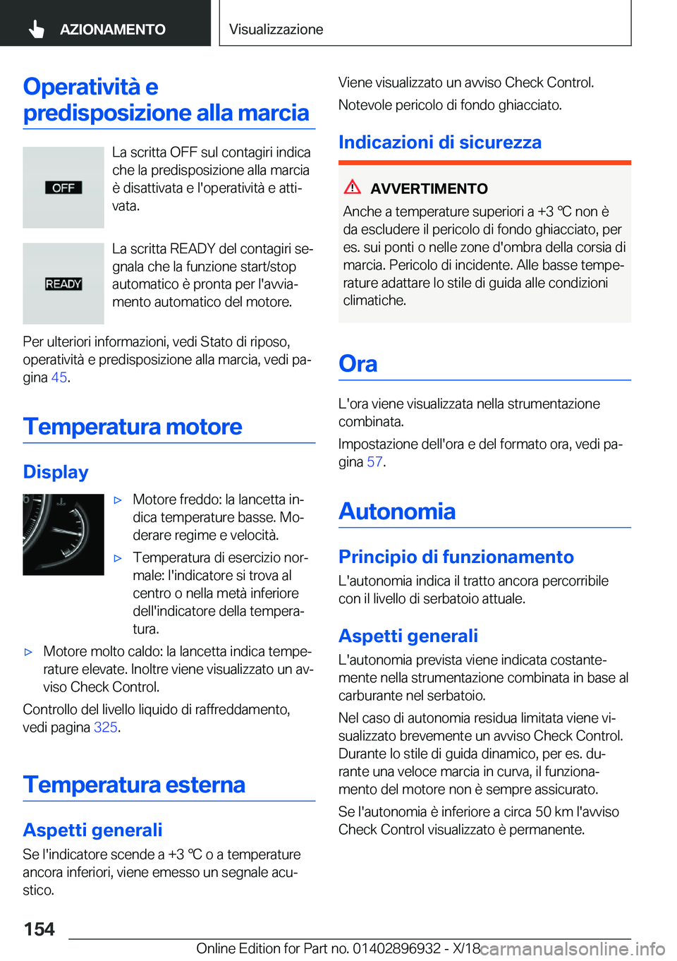 BMW 3 SERIES 2019  Libretti Di Uso E manutenzione (in Italian) �O�p�e�r�a�t�i�v�i�t�