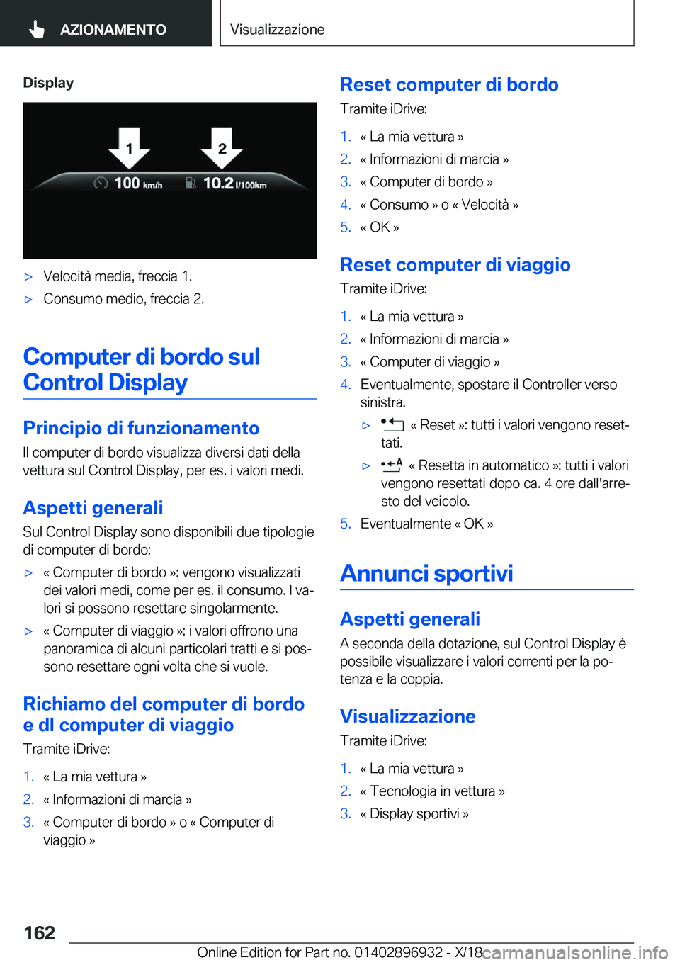 BMW 3 SERIES 2019  Libretti Di Uso E manutenzione (in Italian) �D�i�s�p�l�a�y'x�V�e�l�o�c�i�t�