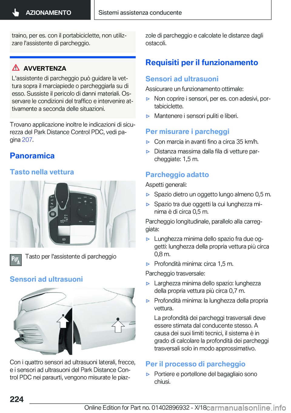 BMW 3 SERIES 2019  Libretti Di Uso E manutenzione (in Italian) �t�r�a�i�n�o�,��p�e�r��e�s�.��c�o�n��i�l��p�o�r�t�a�b�i�c�i�c�l�e�t�t�e�,��n�o�n��u�t�i�l�i�zª
�z�a�r�e��l�'�a�s�s�i�s�t�e�n�t�e��d�i��p�a�r�c�h�e�g�g�i�o�.
�A�V�V�E�R�T�E�N�Z�A
�L�