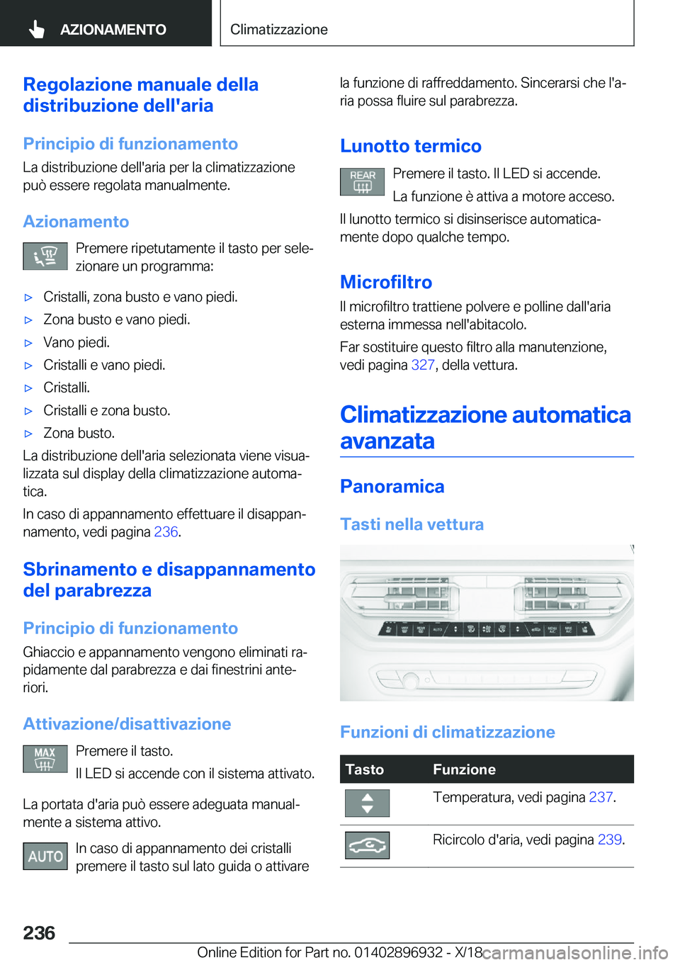 BMW 3 SERIES 2019  Libretti Di Uso E manutenzione (in Italian) �R�e�g�o�l�a�z�i�o�n�e��m�a�n�u�a�l�e��d�e�l�l�a
�d�i�s�t�r�i�b�u�z�i�o�n�e��d�e�l�l�'�a�r�i�a
�P�r�i�n�c�i�p�i�o��d�i��f�u�n�z�i�o�n�a�m�e�n�t�o
�L�a��d�i�s�t�r�i�b�u�z�i�o�n�e��d�e�l�l�&#