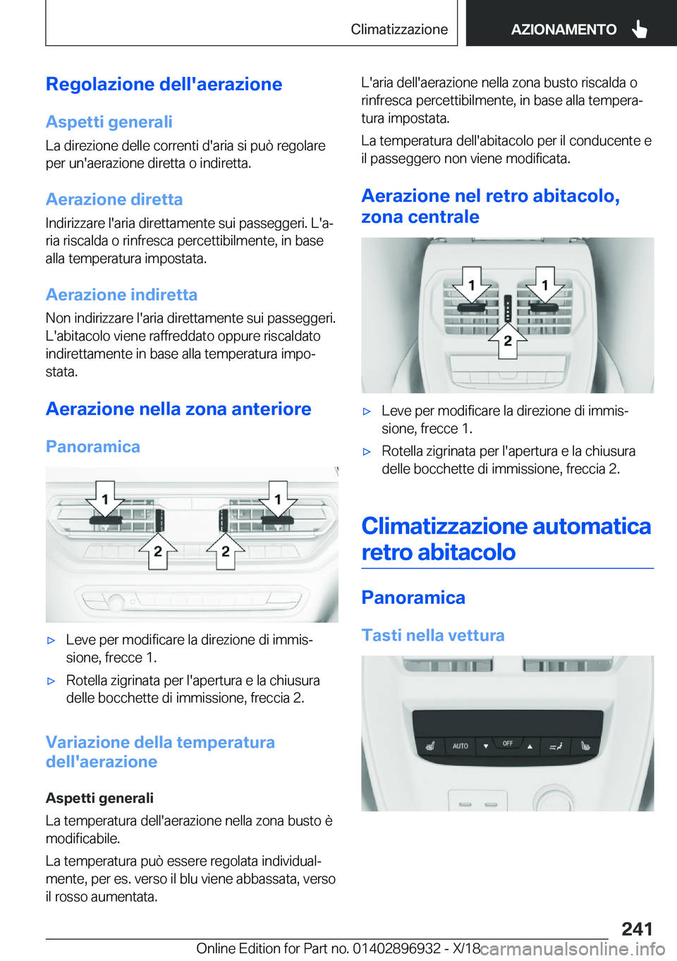 BMW 3 SERIES 2019  Libretti Di Uso E manutenzione (in Italian) �R�e�g�o�l�a�z�i�o�n�e��d�e�l�l�'�a�e�r�a�z�i�o�n�e
�A�s�p�e�t�t�i��g�e�n�e�r�a�l�i �L�a��d�i�r�e�z�i�o�n�e��d�e�l�l�e��c�o�r�r�e�n�t�i��d�'�a�r�i�a��s�i��p�u�
