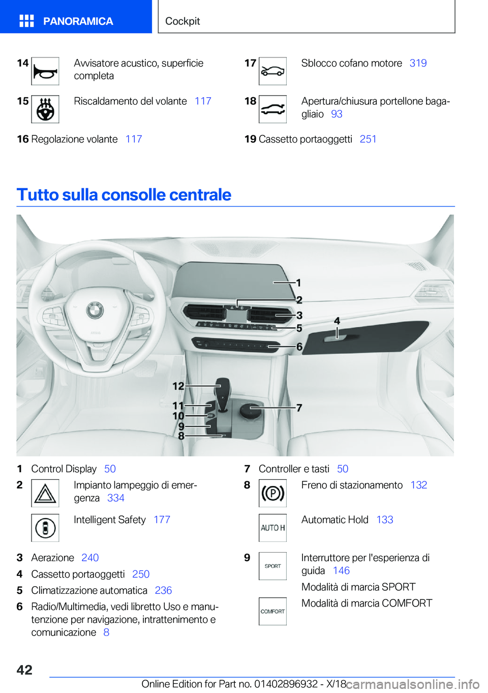 BMW 3 SERIES 2019  Libretti Di Uso E manutenzione (in Italian) �1�4�A�v�v�i�s�a�t�o�r�e��a�c�u�s�t�i�c�o�,��s�u�p�e�r�f�i�c�i�e
�c�o�m�p�l�e�t�a�1�5�R�i�s�c�a�l�d�a�m�e�n�t�o��d�e�l��v�o�l�a�n�t�e\_ �1�1�7�1�6�R�e�g�o�l�a�z�i�o�n�e��v�o�l�a�n�t�e\_�1�1�7