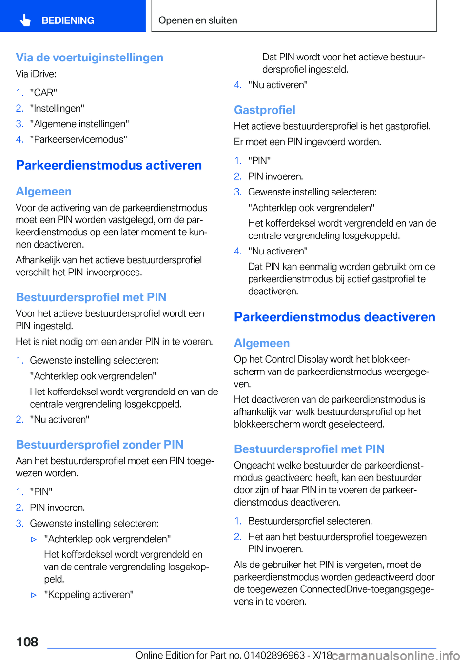 BMW 3 SERIES 2019  Instructieboekjes (in Dutch) �V�i�a��d�e��v�o�e�r�t�u�i�g�i�n�s�t�e�l�l�i�n�g�e�n�V�i�a��i�D�r�i�v�e�:�1�.��C�A�R��2�.��I�n�s�t�e�l�l�i�n�g�e�n��3�.��A�l�g�e�m�e�n�e��i�n�s�t�e�l�l�i�n�g�e�n��4�.��P�a�r�k�e�e�r�s�e�r�v