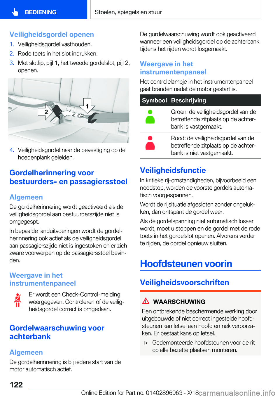 BMW 3 SERIES 2019  Instructieboekjes (in Dutch) �V�e�i�l�i�g�h�e�i�d�s�g�o�r�d�e�l��o�p�e�n�e�n�1�.�V�e�i�l�i�g�h�e�i�d�s�g�o�r�d�e�l��v�a�s�t�h�o�u�d�e�n�.�2�.�R�o�d�e��t�o�e�t�s��i�n��h�e�t��s�l�o�t��i�n�d�r�u�k�k�e�n�.�3�.�M�e�t��s�l�o�t