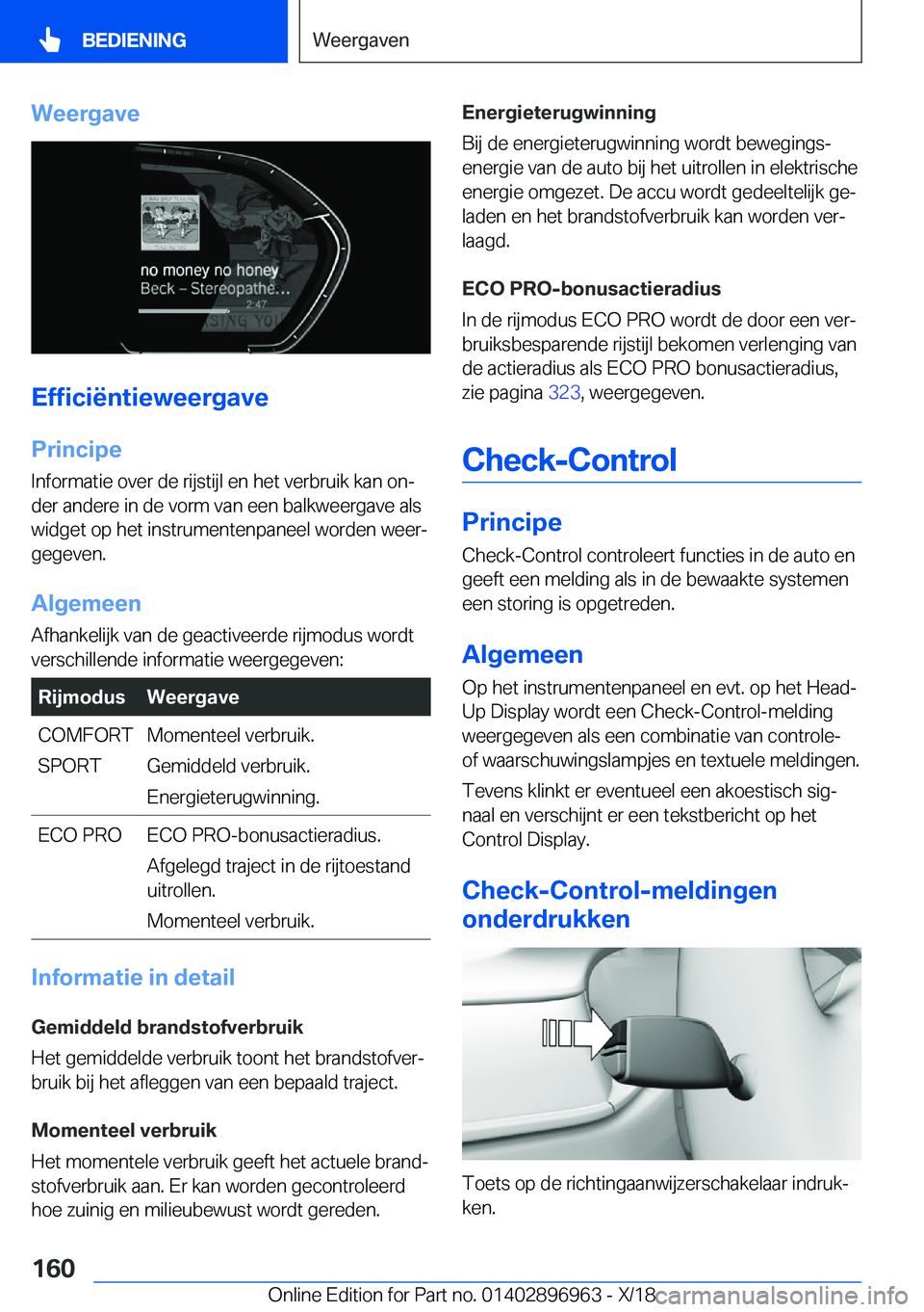 BMW 3 SERIES 2019  Instructieboekjes (in Dutch) �W�e�e�r�g�a�v�e
�E�f�f�i�c�i�