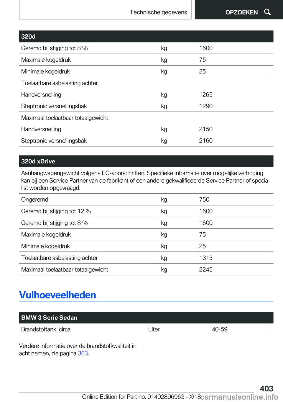 BMW 3 SERIES 2019  Instructieboekjes (in Dutch) �3�2�0�d�G�e�r�e�m�d��b�i�j��s�t�i�j�g�i�n�g��t�o�t��8��%�k�g�1�6�0�0�M�a�x�i�m�a�l�e��k�o�g�e�l�d�r�u�k�k�g�7�5�M�i�n�i�m�a�l�e��k�o�g�e�l�d�r�u�k�k�g�2�5�T�o�e�l�a�a�t�b�a�r�e��a�s�b�e�l�a�s