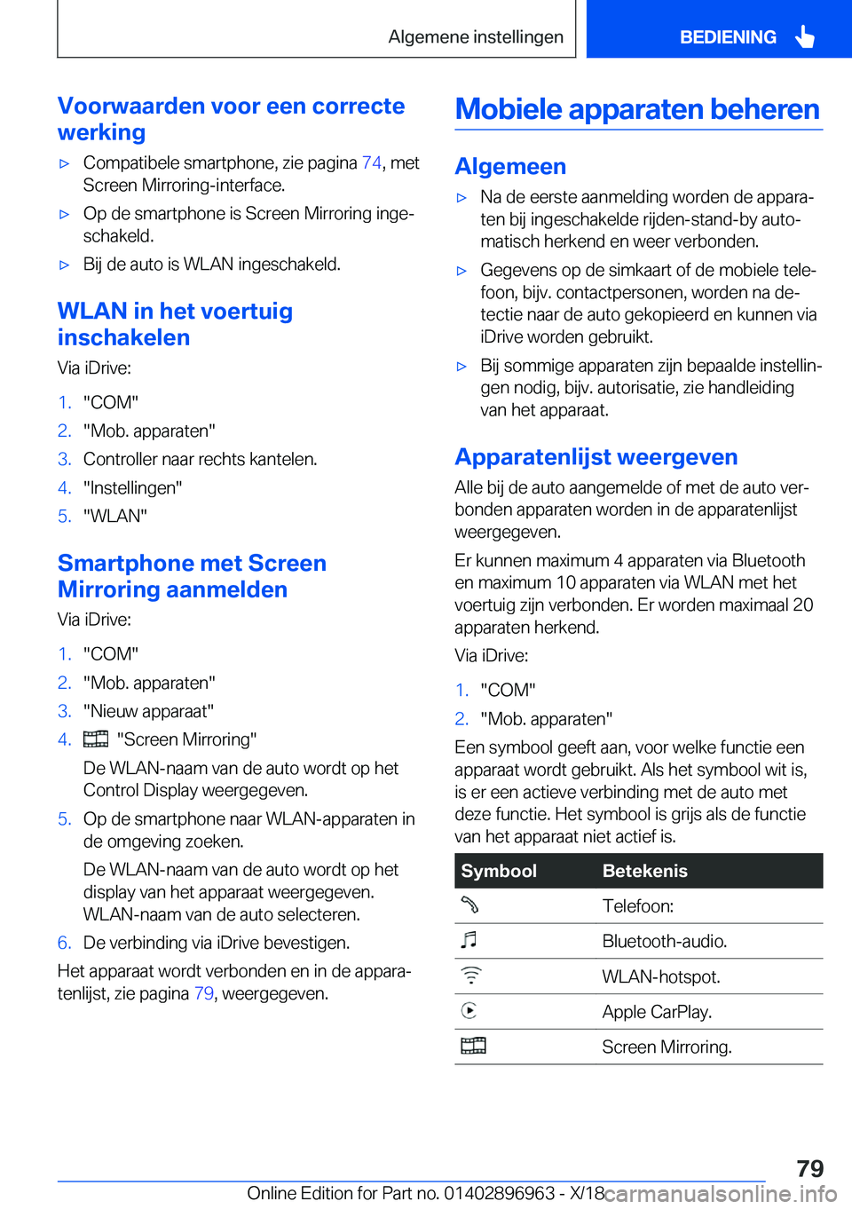 BMW 3 SERIES 2019  Instructieboekjes (in Dutch) �V�o�o�r�w�a�a�r�d�e�n��v�o�o�r��e�e�n��c�o�r�r�e�c�t�e
�w�e�r�k�i�n�g'x�C�o�m�p�a�t�i�b�e�l�e��s�m�a�r�t�p�h�o�n�e�,��z�i�e��p�a�g�i�n�a� �7�4�,��m�e�t
�S�c�r�e�e�n��M�i�r�r�o�r�i�n�g�-�