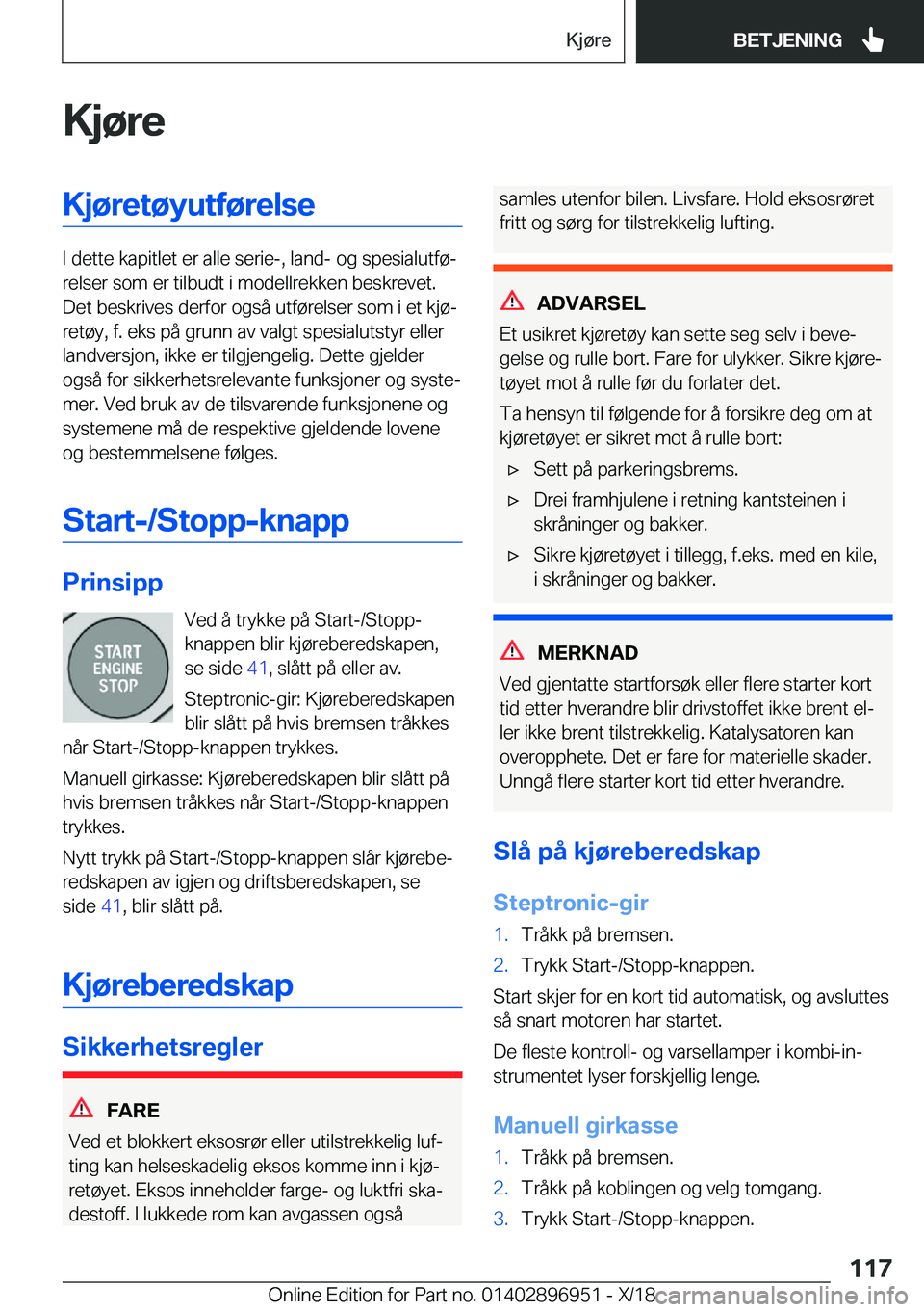 BMW 3 SERIES 2019  InstruksjonsbØker (in Norwegian) �K�j�