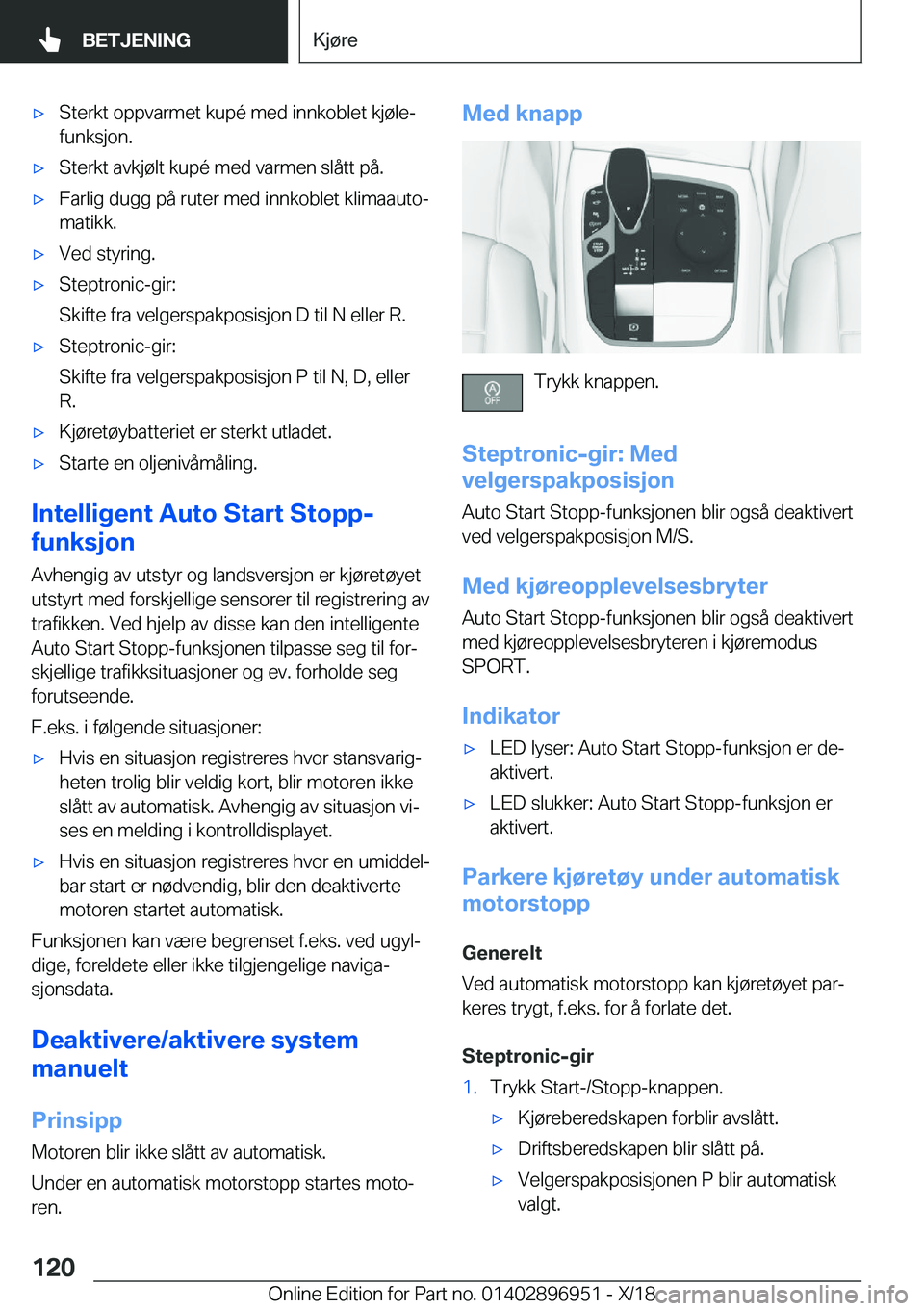 BMW 3 SERIES 2019  InstruksjonsbØker (in Norwegian) x�S�t�e�r�k�t��o�p�p�v�a�r�m�e�t��k�u�p�
