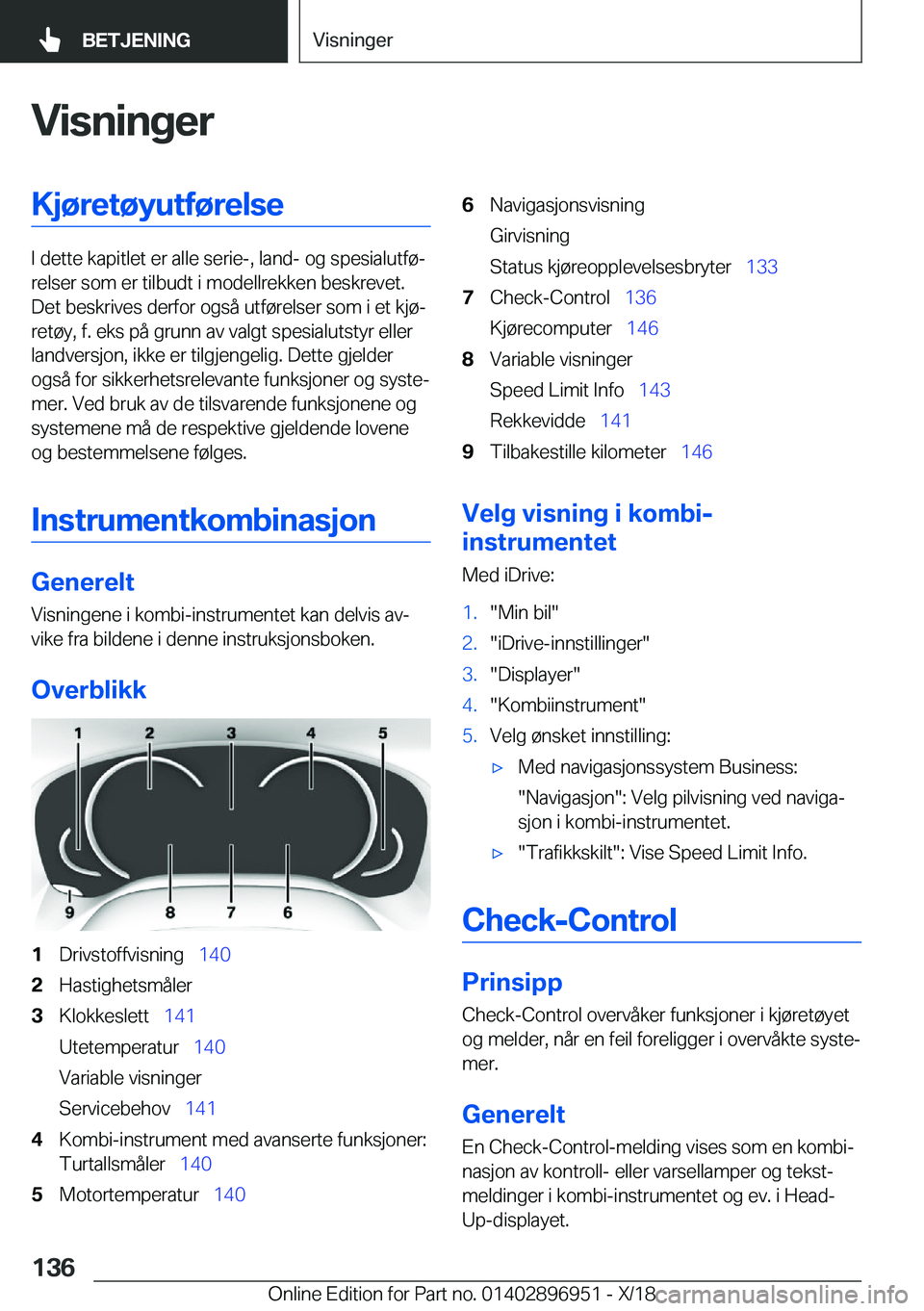 BMW 3 SERIES 2019  InstruksjonsbØker (in Norwegian) �V�i�s�n�i�n�g�e�r�K�j�