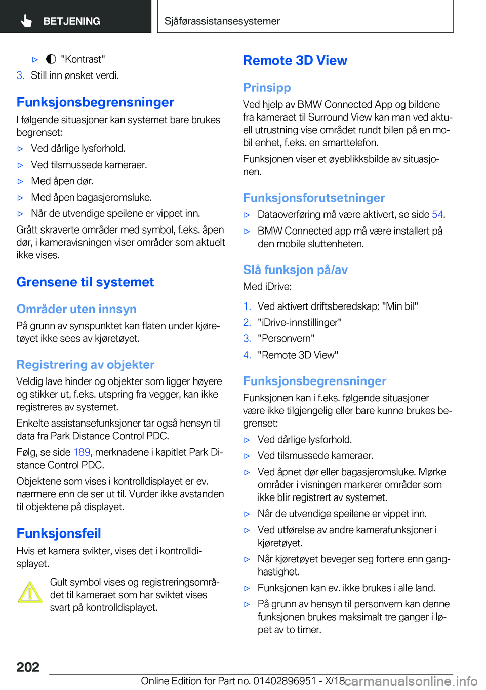 BMW 3 SERIES 2019  InstruksjonsbØker (in Norwegian) x����K�o�n�t�r�a�s�t��3�.�S�t�i�l�l��i�n�n��