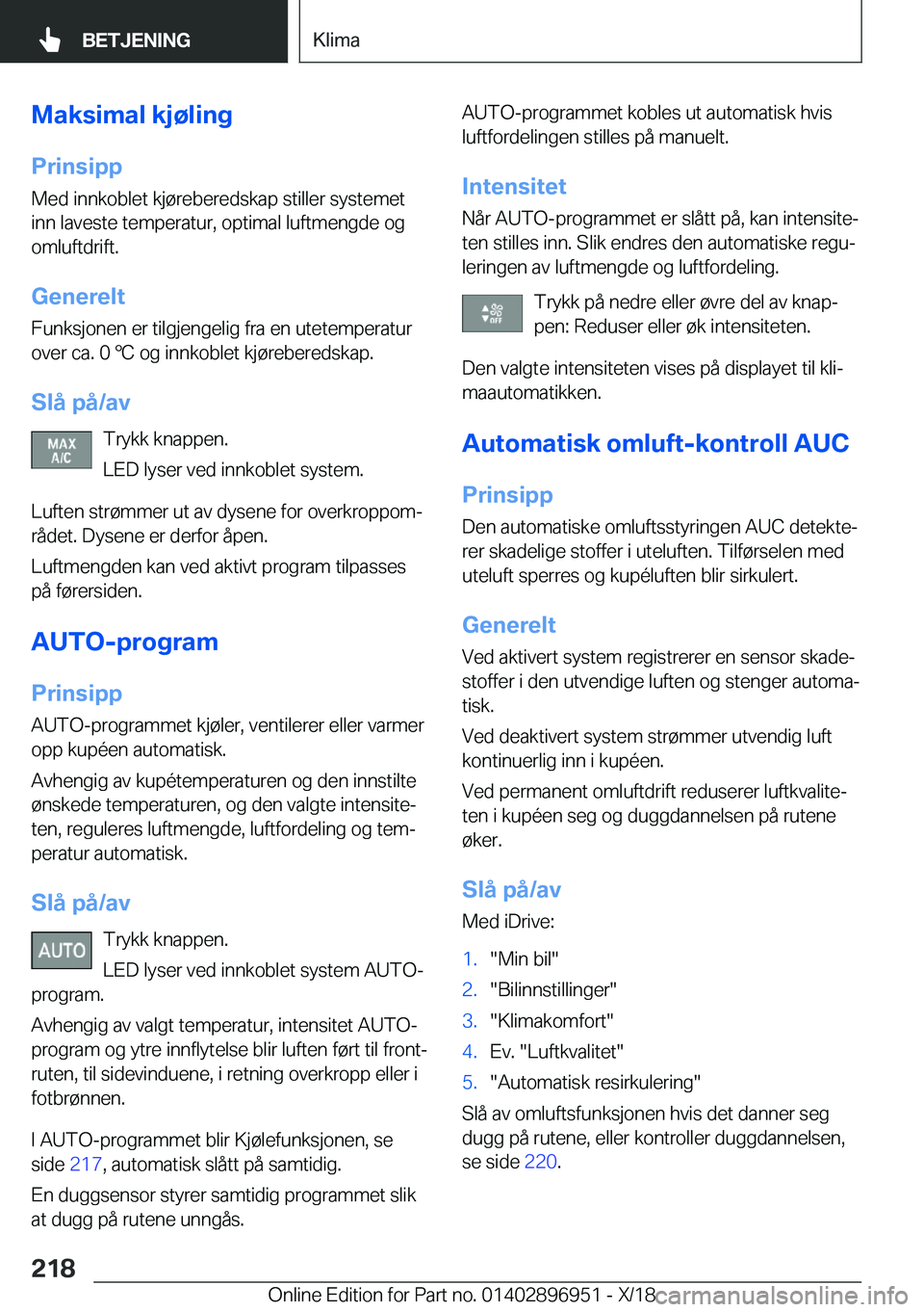 BMW 3 SERIES 2019  InstruksjonsbØker (in Norwegian) �M�a�k�s�i�m�a�l��k�j�