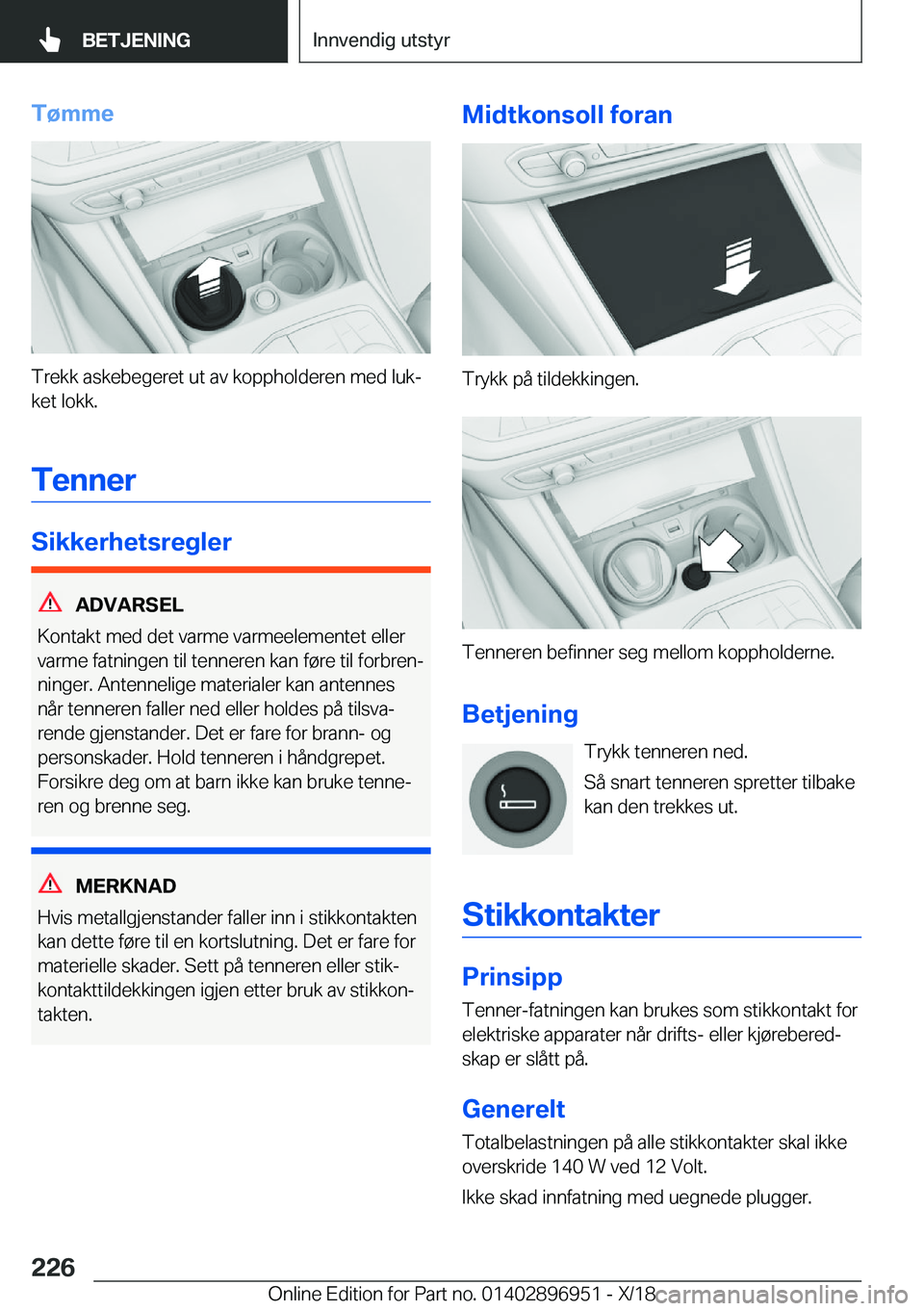 BMW 3 SERIES 2019  InstruksjonsbØker (in Norwegian) �T�
