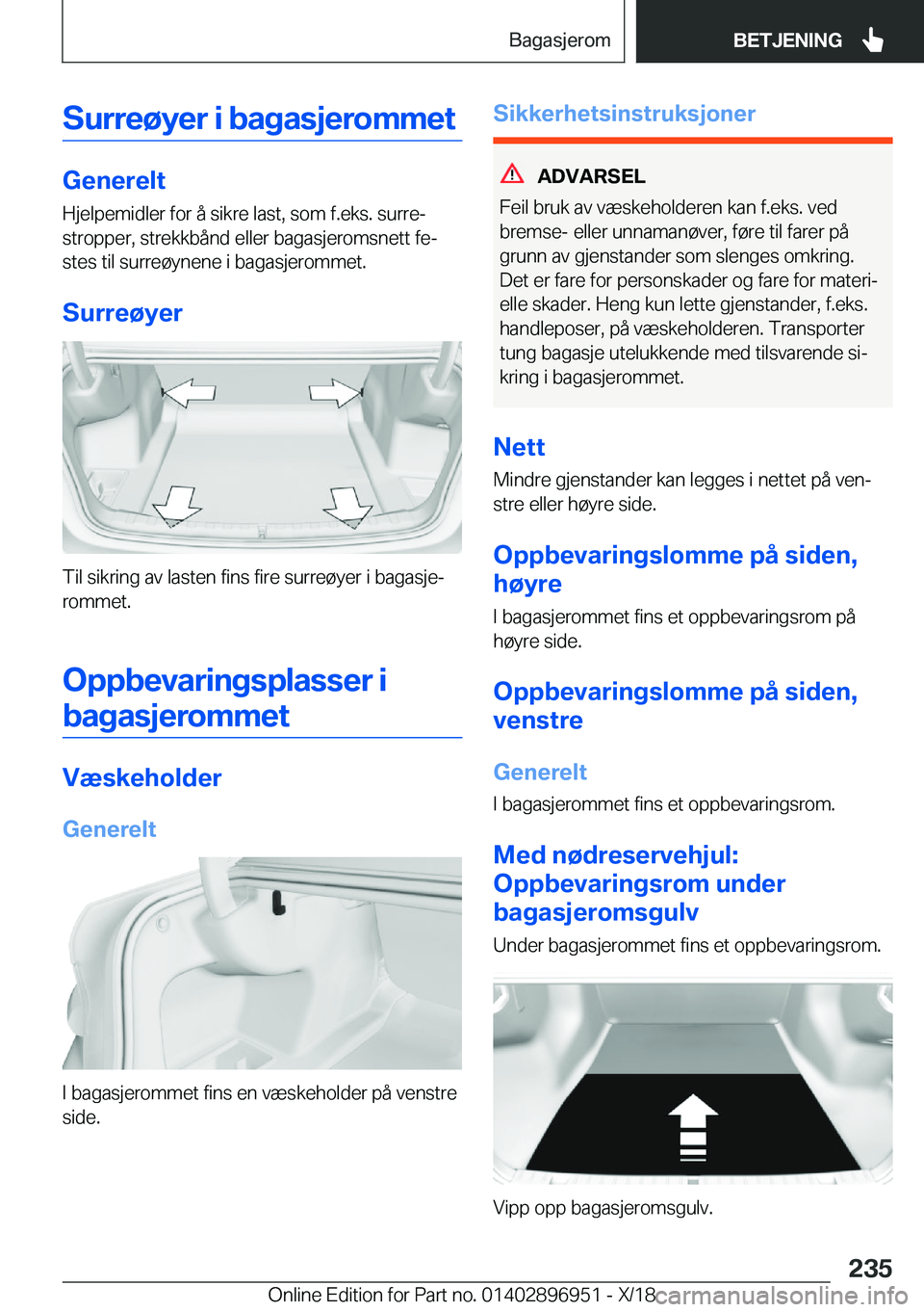 BMW 3 SERIES 2019  InstruksjonsbØker (in Norwegian) �S�u�r�r�e�