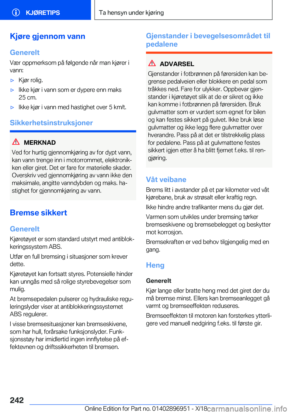 BMW 3 SERIES 2019  InstruksjonsbØker (in Norwegian) �K�j�