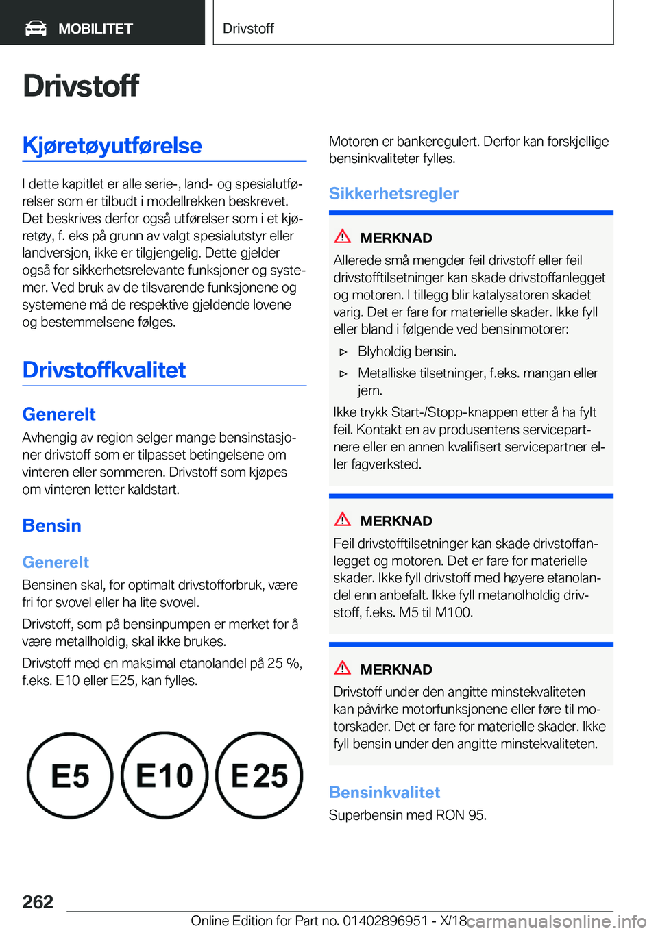 BMW 3 SERIES 2019  InstruksjonsbØker (in Norwegian) �D�r�i�v�s�t�o�f�f�K�j�