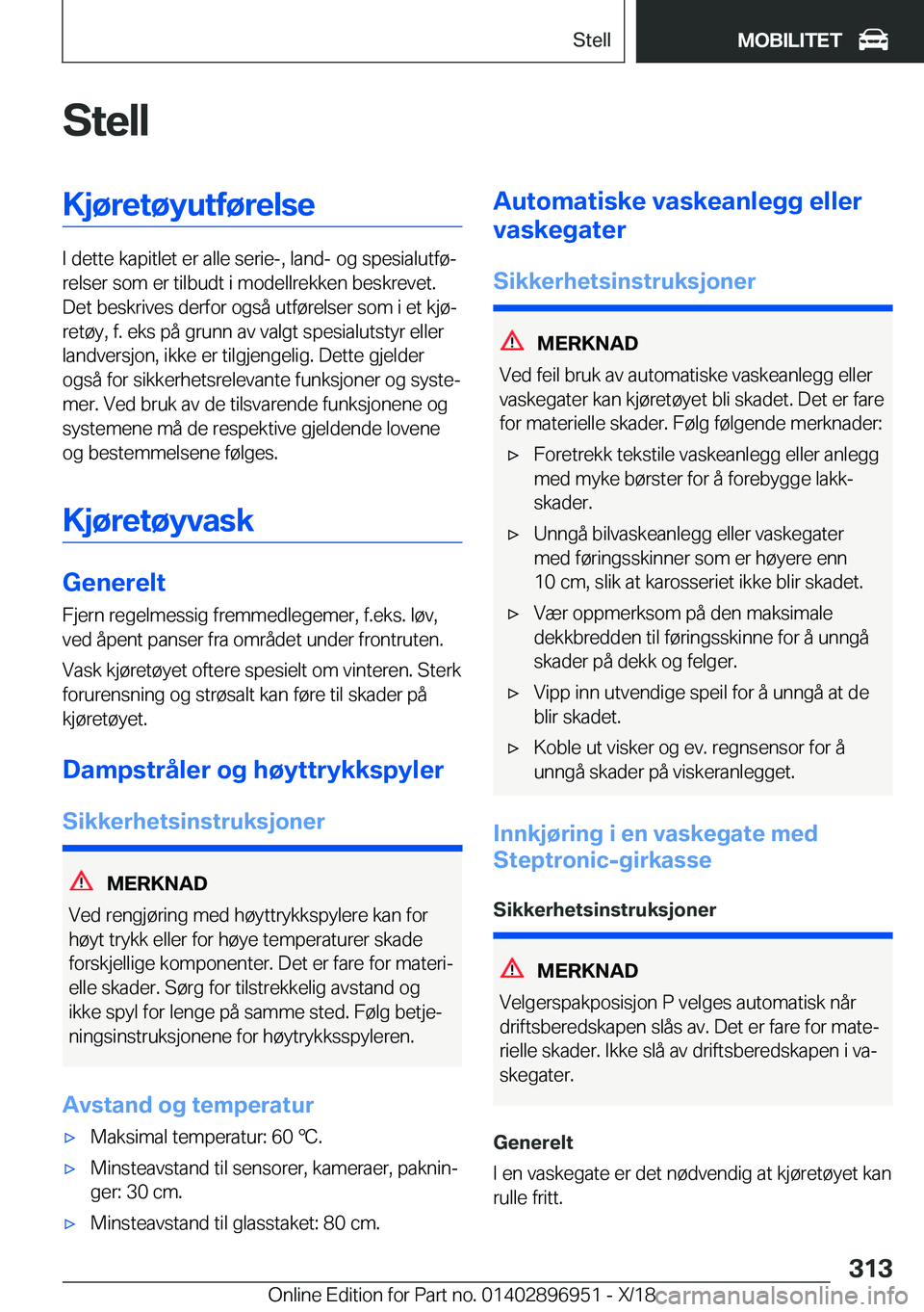 BMW 3 SERIES 2019  InstruksjonsbØker (in Norwegian) �S�t�e�l�l�K�j�