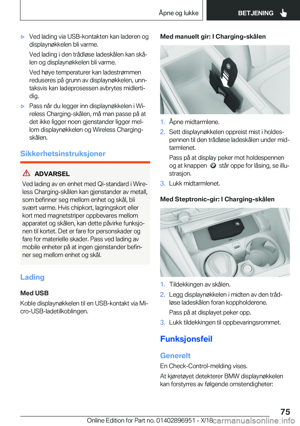 BMW 3 SERIES 2019  InstruksjonsbØker (in Norwegian) x�V�e�d��l�a�d�i�n�g��v�i�a��U�S�B�-�k�o�n�t�a�k�t�e�n��k�a�n��l�a�d�e�r�e�n��o�g�d�i�s�p�l�a�y�n�