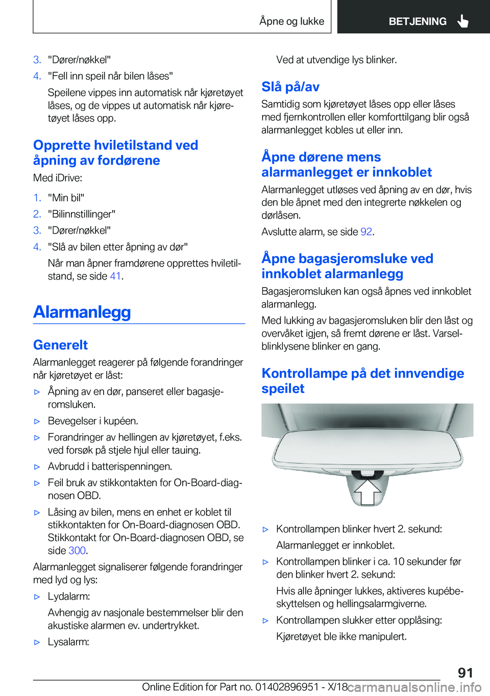 BMW 3 SERIES 2019  InstruksjonsbØker (in Norwegian) �3�.��D�