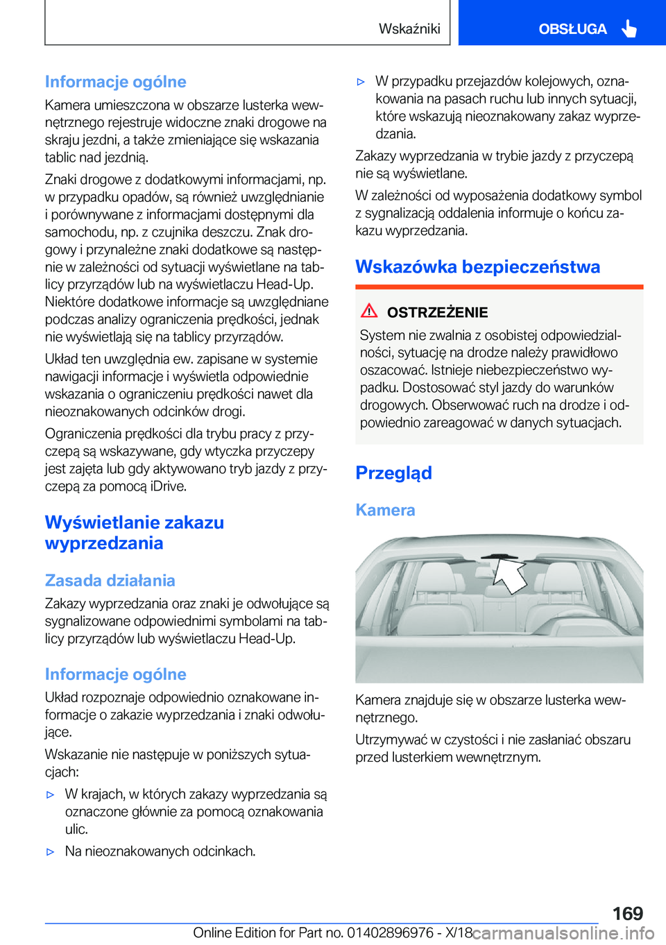 BMW 3 SERIES 2019  Instrukcja obsługi (in Polish) �I�n�f�o�r�m�a�c�j�e��o�g�