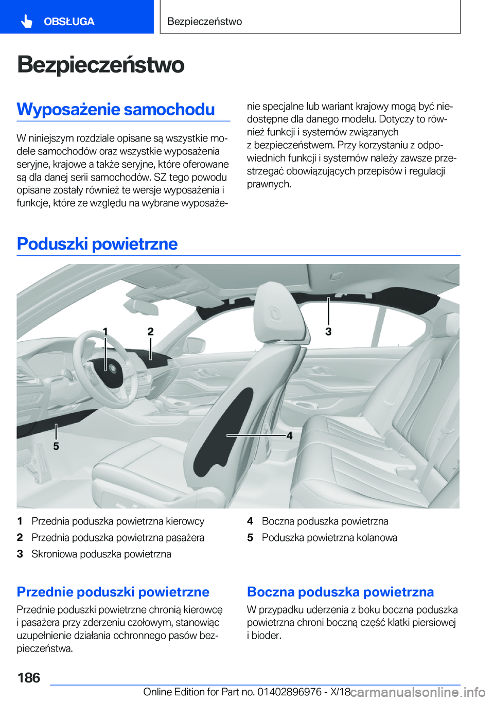 BMW 3 SERIES 2019  Instrukcja obsługi (in Polish) �B�e�z�p�i�e�c�z�e�