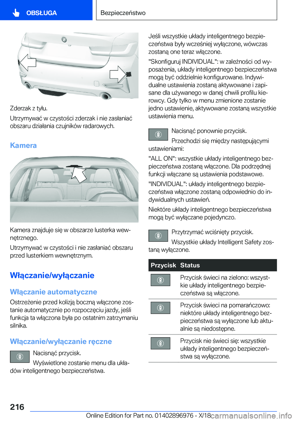 BMW 3 SERIES 2019  Instrukcja obsługi (in Polish) �Z�d�e�r�z�a�k��z��t�y�ł�u�.
�U�t�r�z�y�m�y�w�a�