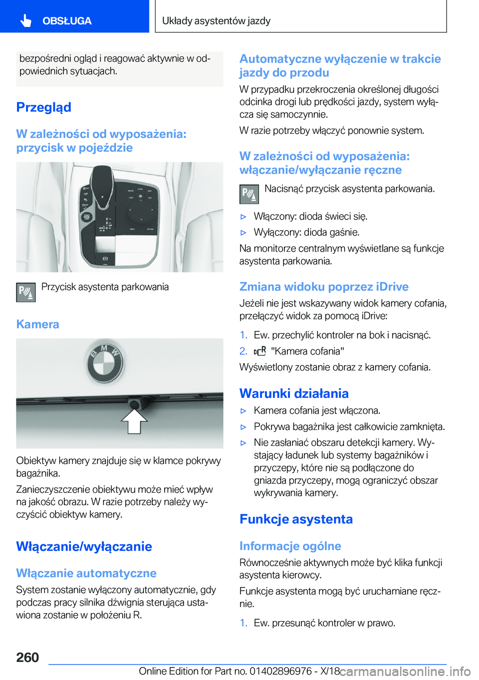 BMW 3 SERIES 2019  Instrukcja obsługi (in Polish) �b�e�z�p�o�r�e�d�n�i��o�g�l�