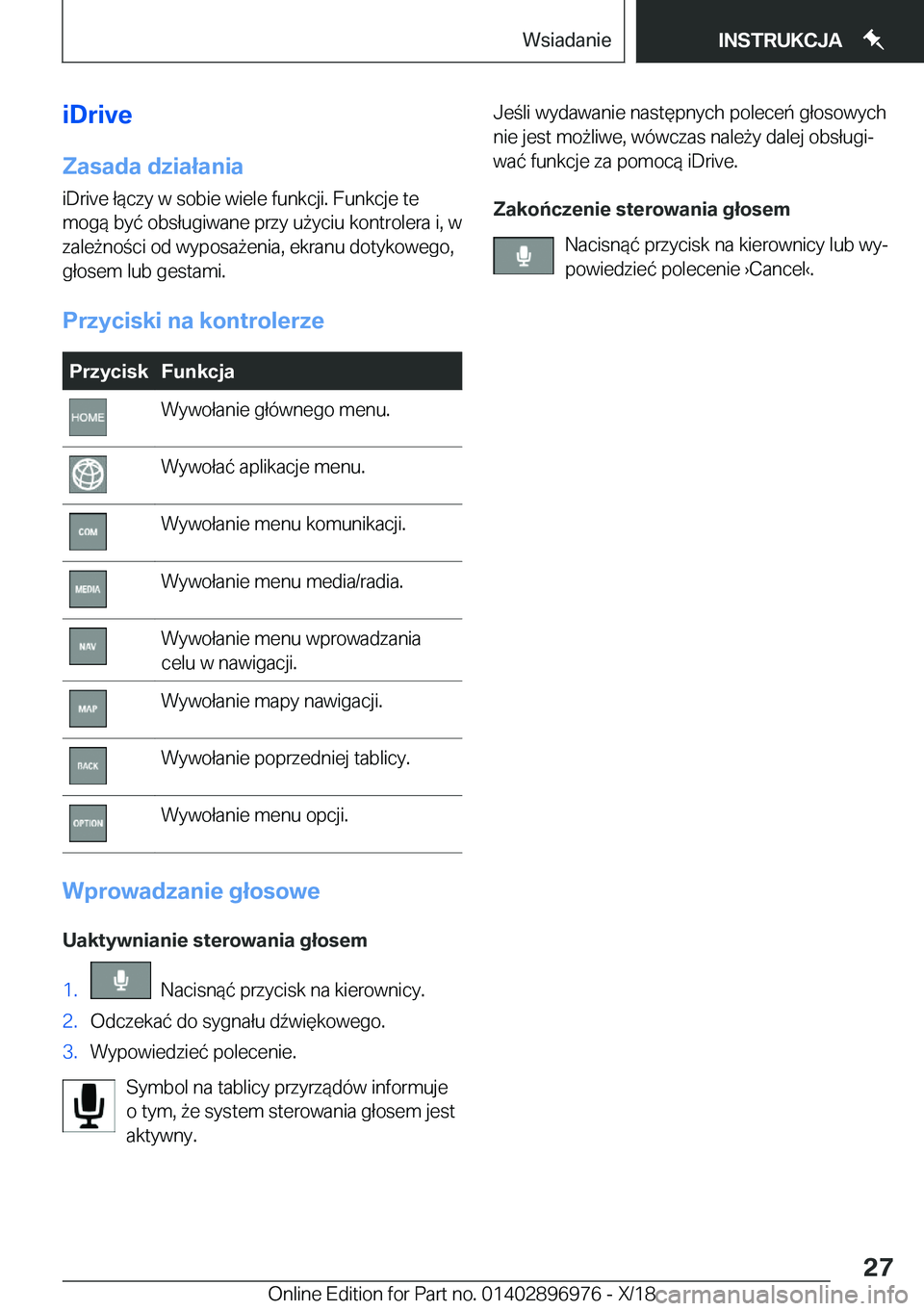 BMW 3 SERIES 2019  Instrukcja obsługi (in Polish) �i�D�r�i�v�e
�Z�a�s�a�d�a��d�z�i�a�ł�a�n�i�a �i�D�r�i�v�e��ł�