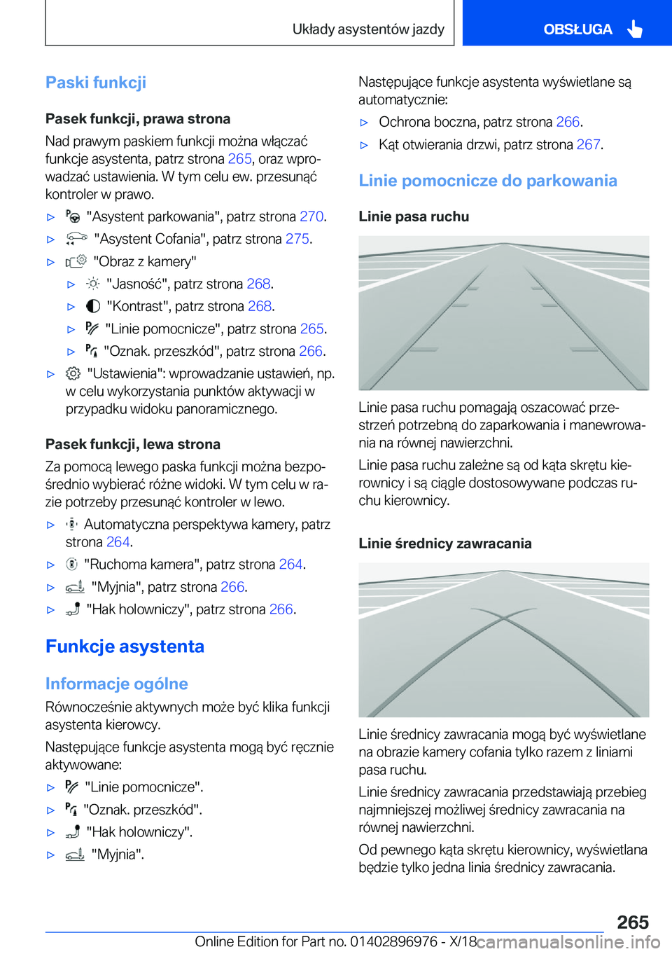 BMW 3 SERIES 2019  Instrukcja obsługi (in Polish) �P�a�s�k�i��f�u�n�k�c�j�i
�P�a�s�e�k��f�u�n�k�c�j�i�,��p�r�a�w�a��s�t�r�o�n�a �N�a�d��p�r�a�w�y�m��p�a�s�k�i�e�m��f�u�n�k�c�j�i��m�o9�n�a��w�ł�