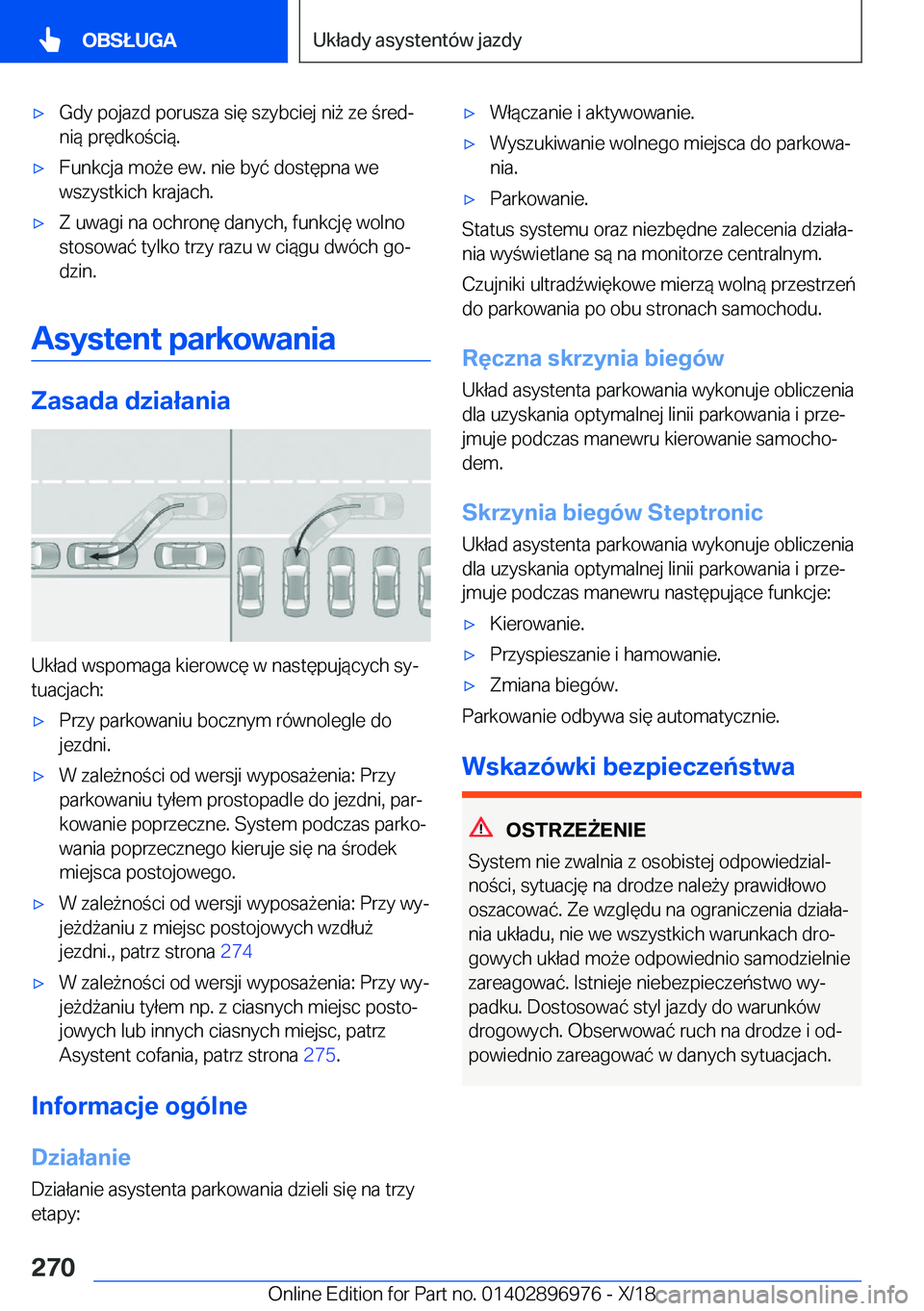 BMW 3 SERIES 2019  Instrukcja obsługi (in Polish) 'x�G�d�y��p�o�j�a�z�d��p�o�r�u�s�z�a��s�i�