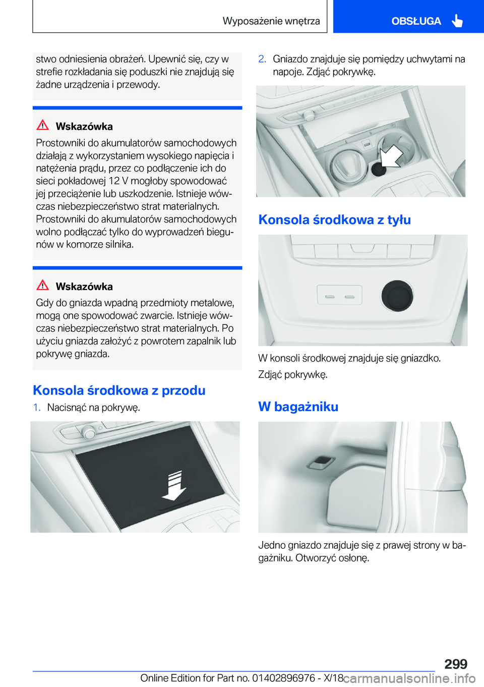 BMW 3 SERIES 2019  Instrukcja obsługi (in Polish) �s�t�w�o��o�d�n�i�e�s�i�e�n�i�a��o�b�r�a9�e�