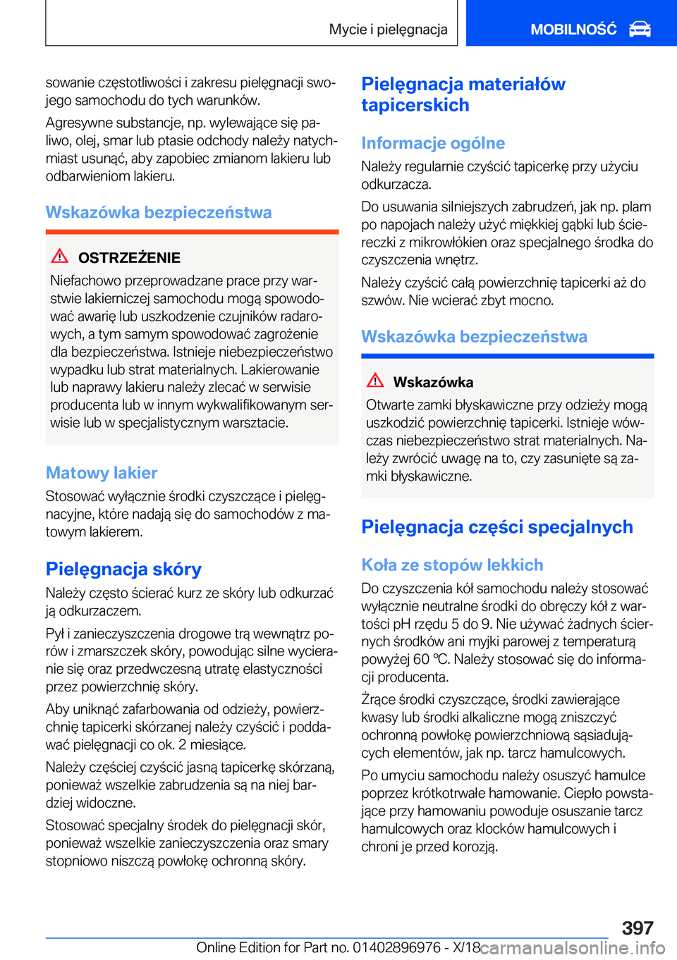 BMW 3 SERIES 2019  Instrukcja obsługi (in Polish) �s�o�w�a�n�i�e��c�z�