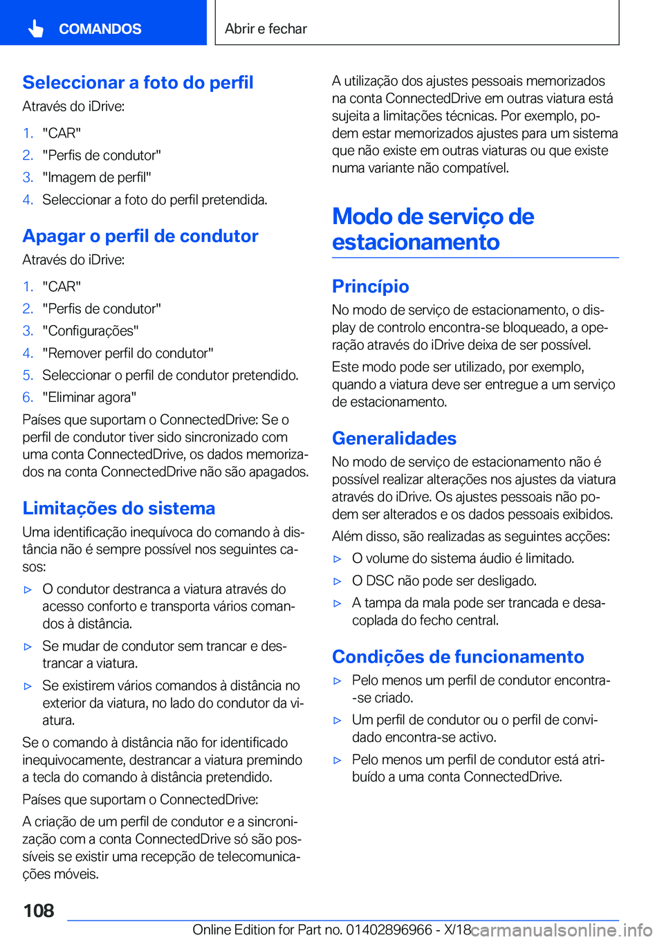 BMW 3 SERIES 2019  Manual do condutor (in Portuguese) �S�e�l�e�c�c�i�o�n�a�r��a��f�o�t�o��d�o��p�e�r�f�i�l�A�t�r�a�v�é�s��d�o��i�D�r�i�v�e�:�1�.��C�A�R��2�.��P�e�r�f�i�s��d�e��c�o�n�d�u�t�o�r��3�.��I�m�a�g�e�m��d�e��p�e�r�f�i�l��4�.�S�e�