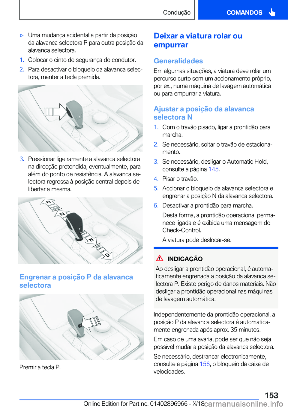 BMW 3 SERIES 2019  Manual do condutor (in Portuguese) x�U�m�a��m�u�d�a�n�